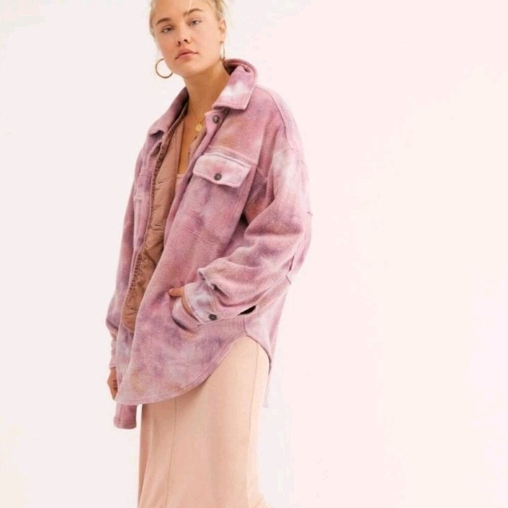 Free People Tie Dye Ruby Jacket Shacket Womens S … - image 2